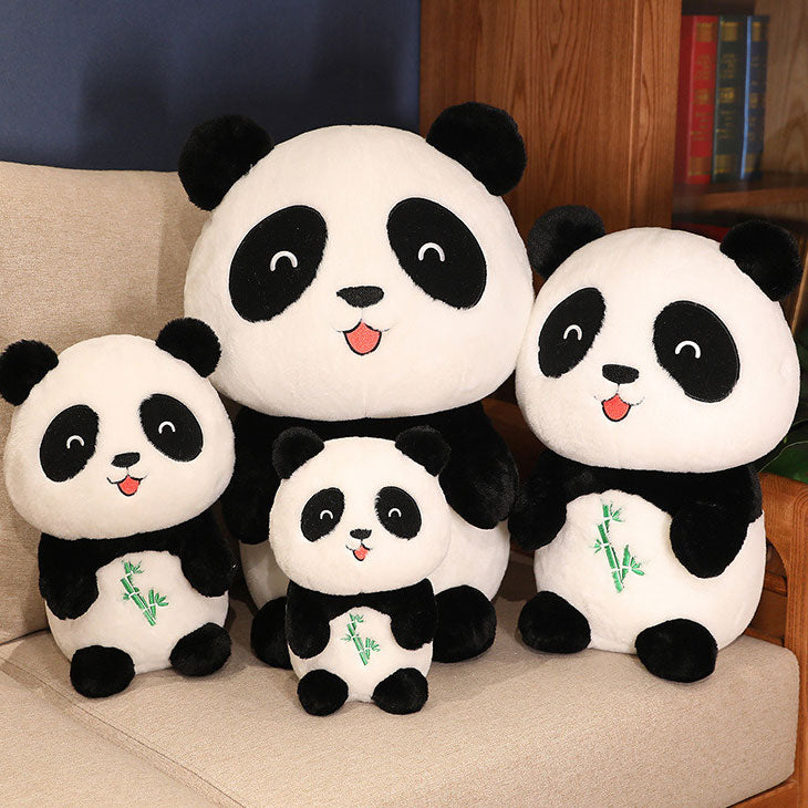 Bamboo embroidered  stuffed Panda bear doll