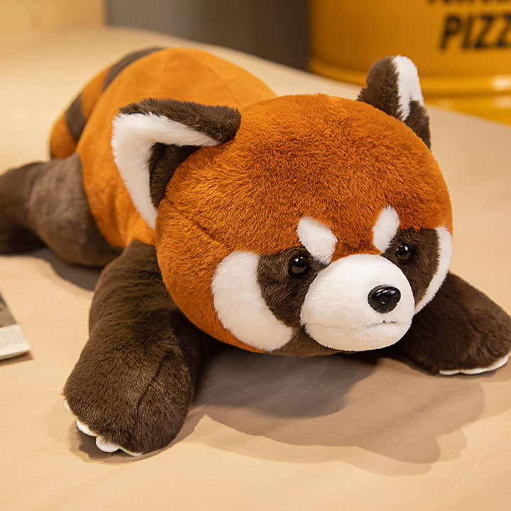 Front Face Lying Down Cotton Red Panda stuffed Doll