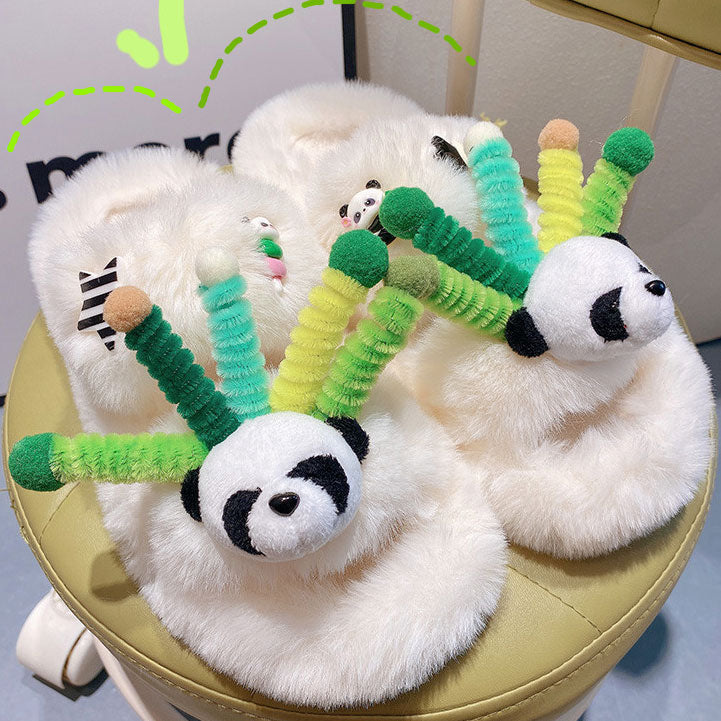 Panda Plush Slippers for Home