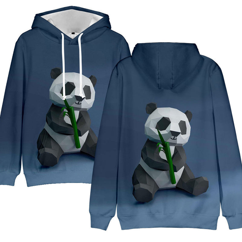Printed Hooded  Panda Sweatshirts Autumn
